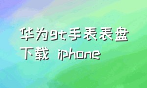 华为gt手表表盘下载 iphone