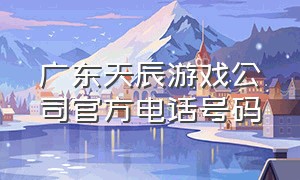 广东天辰游戏公司官方电话号码