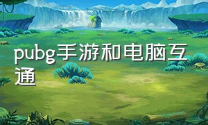 pubg手游和电脑互通（pubg手游与电脑版一样的吗）