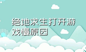 绝地求生打开游戏慢原因