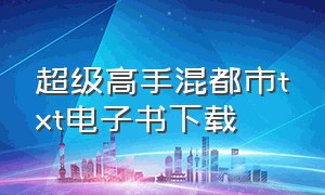 超级高手混都市txt电子书下载