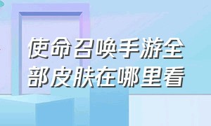 使命召唤手游全部皮肤在哪里看