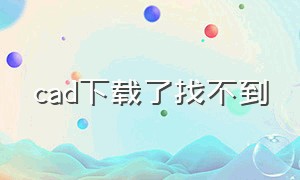 cad下载了找不到