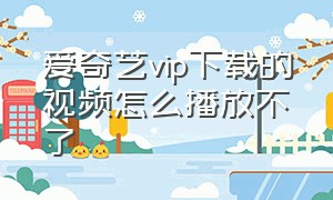 爱奇艺vip下载的视频怎么播放不了