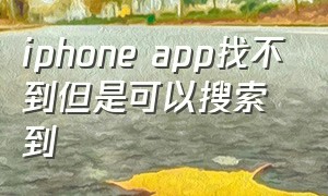 iphone app找不到但是可以搜索到