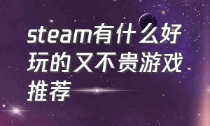 steam有什么好玩的又不贵游戏推荐（steam上面有哪些好玩又免费的游戏）