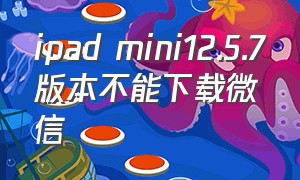 ipad mini12.5.7版本不能下载微信