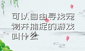 可以自由寻找宠物并捕捉的游戏叫什么