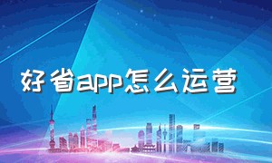 好省app怎么运营