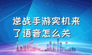 逆战手游实机来了语音怎么关（手游逆战按哪个键是语音说话）