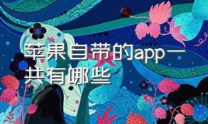 苹果自带的app一共有哪些