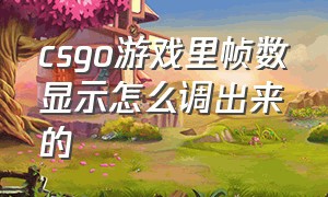 csgo游戏里帧数显示怎么调出来的