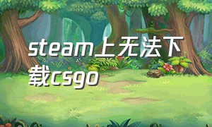 steam上无法下载csgo