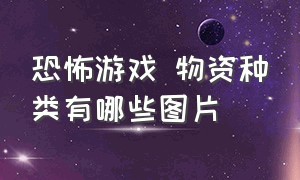 恐怖游戏 物资种类有哪些图片