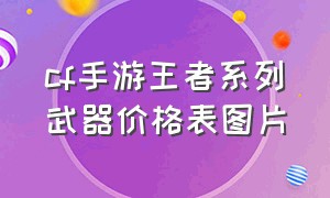 cf手游王者系列武器价格表图片