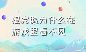 捏完脸为什么在游戏里看不见