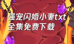 强宠闪婚小妻txt全集免费下载