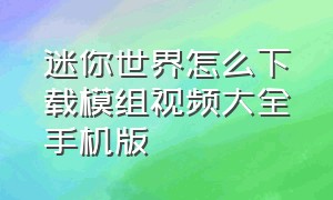 迷你世界怎么下载模组视频大全手机版