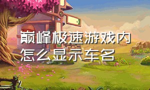 巅峰极速游戏内怎么显示车名