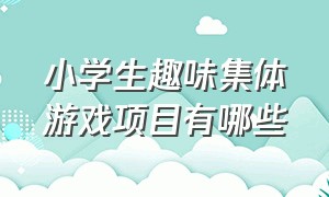 小学生趣味集体游戏项目有哪些