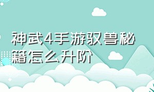 神武4手游驭兽秘籍怎么升阶