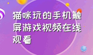 猫咪玩的手机触屏游戏视频在线观看（小猫玩的触屏游戏视频）