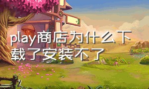 play商店为什么下载了安装不了