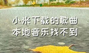 小米下载的歌曲本地音乐找不到