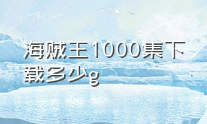 海贼王1000集下载多少g（海贼王1000话pv下载）