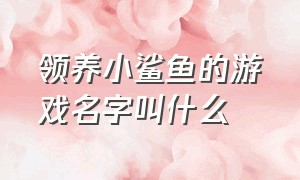 领养小鲨鱼的游戏名字叫什么