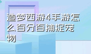 造梦西游4手游怎么百分百捕捉宠物（造梦西游4手游如何捕捉宠物）