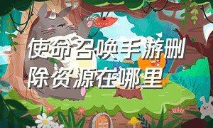 使命召唤手游删除资源在哪里