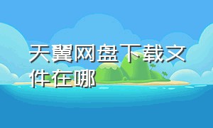 天翼网盘下载文件在哪