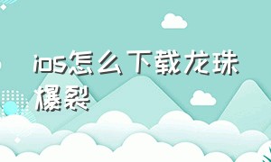 ios怎么下载龙珠爆裂（苹果手机怎么下载龙珠爆裂激战）