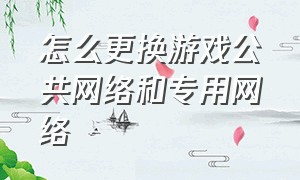 怎么更换游戏公共网络和专用网络