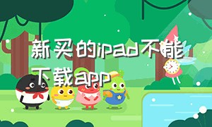 新买的ipad不能下载app