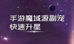 手游魔域源副宠快速升星