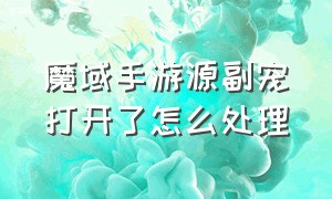 魔域手游源副宠打开了怎么处理