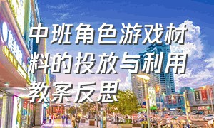 中班角色游戏材料的投放与利用教案反思