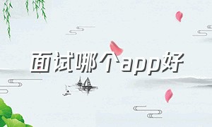 面试哪个app好