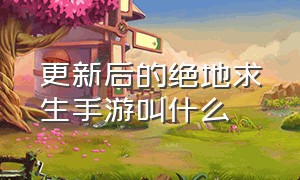 更新后的绝地求生手游叫什么