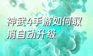 神武4手游如何取消自动升级