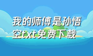 我的师傅是孙悟空txt免费下载