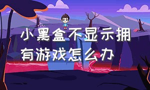 小黑盒不显示拥有游戏怎么办（小黑盒中怎么查看自己的游戏库）