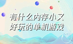 有什么内存小又好玩的单机游戏（有哪些不吃配置又好玩的单机游戏）