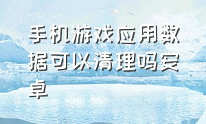 手机游戏应用数据可以清理吗安卓