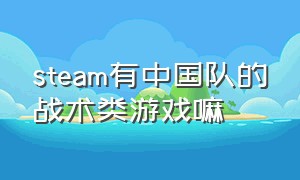 steam有中国队的战术类游戏嘛