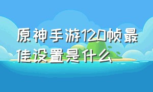 原神手游120帧最佳设置是什么