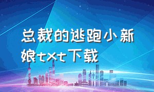 总裁的逃跑小新娘txt下载