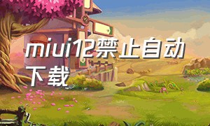 miui12禁止自动下载（miui12怎么关闭未知应用安装）